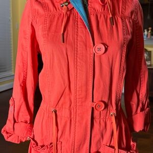 Vintage Mossimo Utility Orange/Red Hooded Jacket